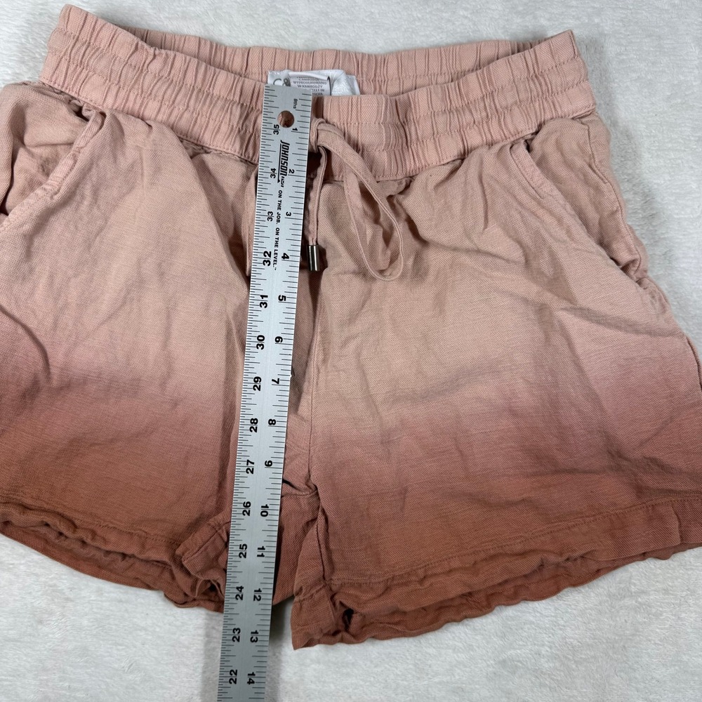 C&C California Womens Ombre Linen Blend‎ Drawstring Shorts Pink Brown Small - Picture 4 of 9